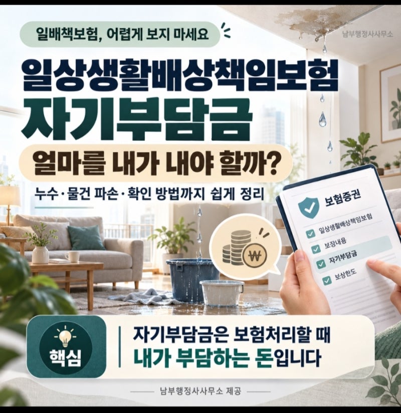 일상생활배상책임보험 자기부담금, 누수는 얼마를 내가 내야 할까