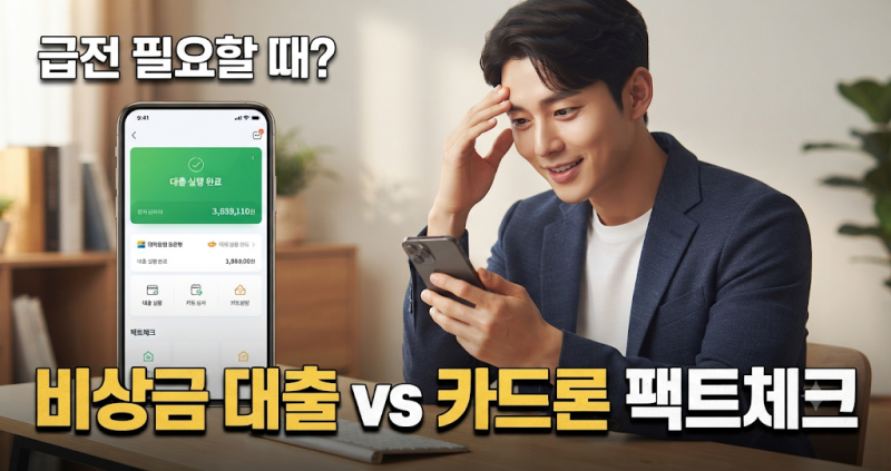 당장 100만 원 급할 때, 비상금 대출 vs 카드론 어디가 유리할까? (2026 최신)