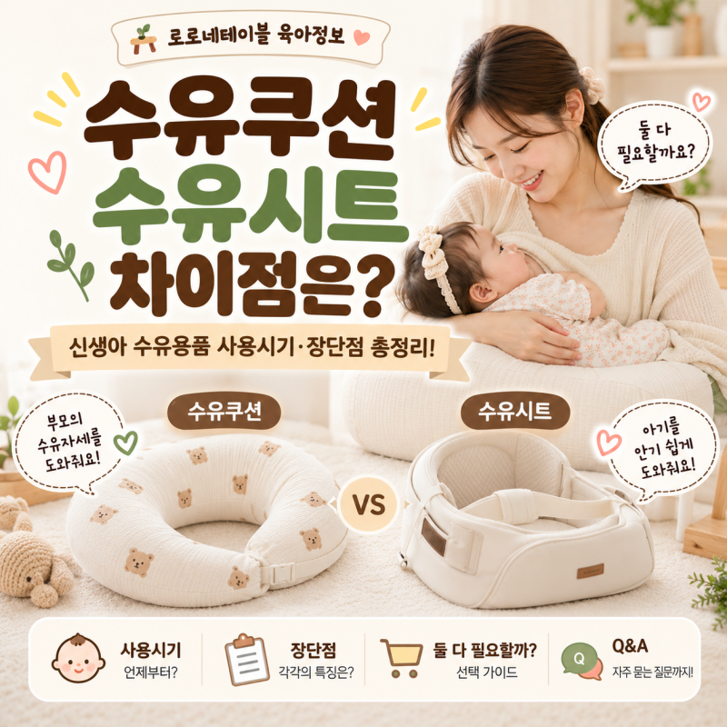 수유쿠션 수유시트 차이점은? 신생아 수유용품 사용시기 장단점 총정리