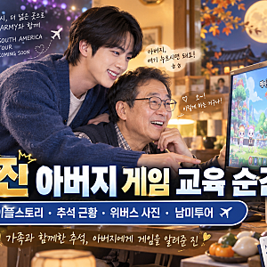 BTS 진 아버지 게임 교육 순간｜메이플스토리·추석 근황·위버스 사진·남미투어 총정리