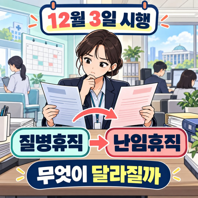 12월 3일 공무원 난임휴직 신설, 기존 질병휴직과 무엇이 달라질까