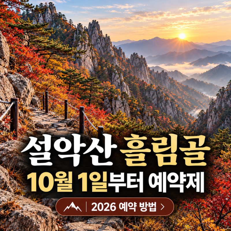 2026 설악산 흘림골 예약 방법 : 10월 탐방시간·오색마을 주차장