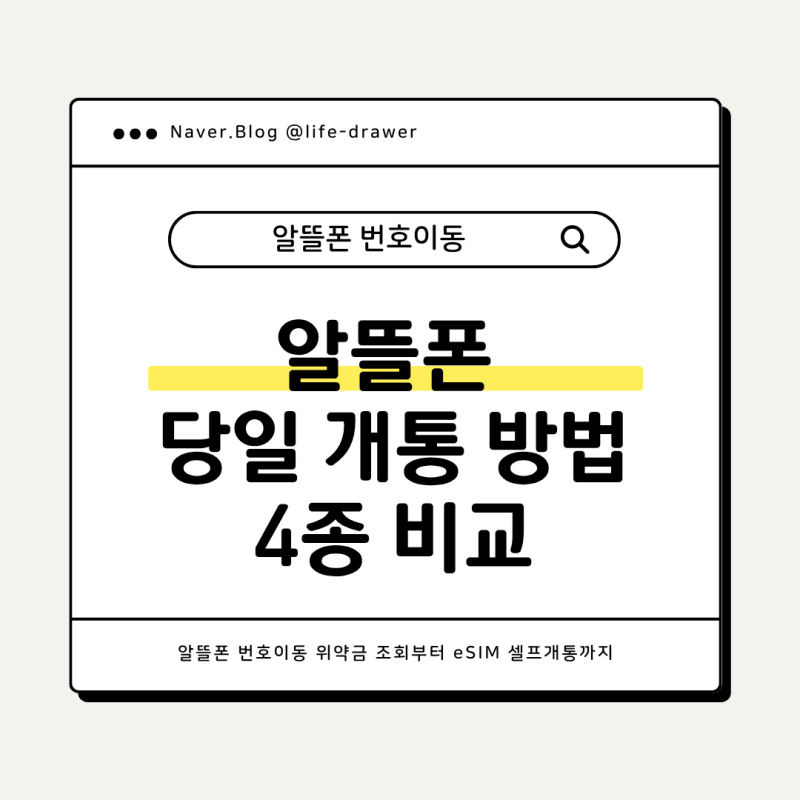 알뜰폰 번호이동 위약금 조회부터 eSIM 셀프개통까지｜당일 개통 방법
