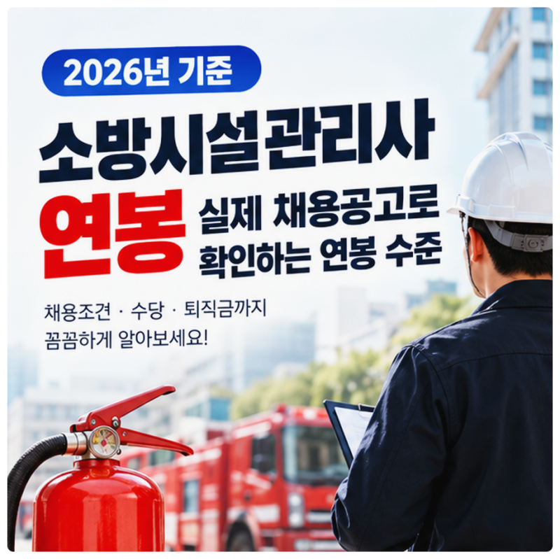 소방시설관리사 연봉 2026년 기준(+실제 채용공고로 확인하는 연봉 수준)