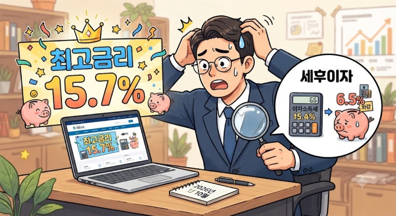 2026년 10월 예금 금리 높은 곳, 최고금리만 보면 놓치는 세후이자·가입 조건