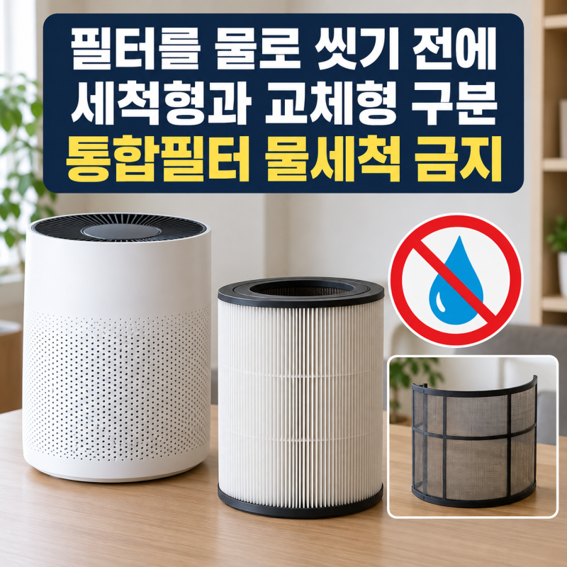 LG 공기청정기 필터, 물로 씻으면 아끼는 게 아니라 다시 사야 할 수 있습니다