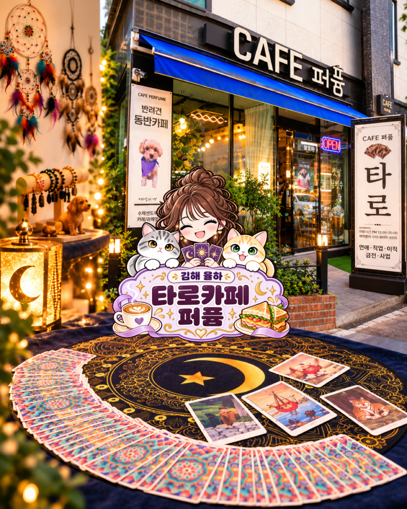 김해타로 1위 타로카페퍼퓸 장유 애견동반 고구마카레 맛집