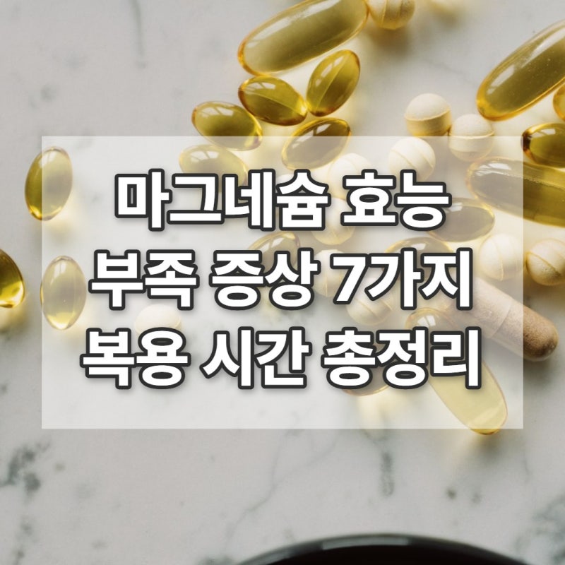 마그네슘 효능 부족 증상 7가지, 40대 50대 복용 시간과 젖산마그네슘 차이 총정리