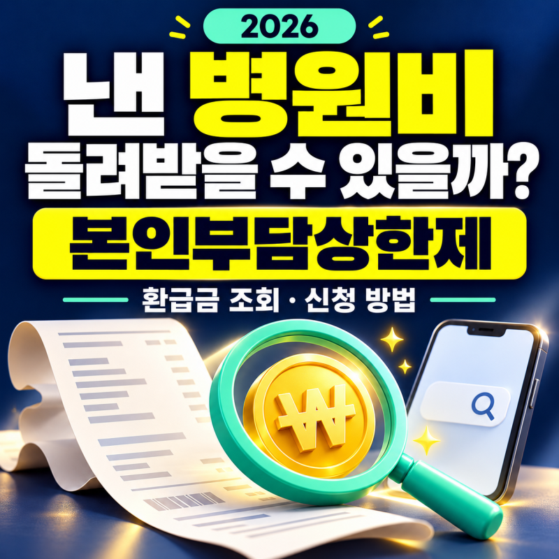 2026 의료비 본인부담상한제 환급금 조회 및 모바일 신청 방법 총정리 (환급액 계산)