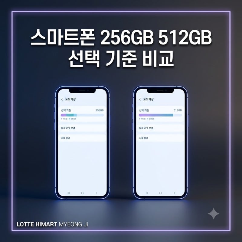 스마트폰 256GB 512GB 선택 기준 비교