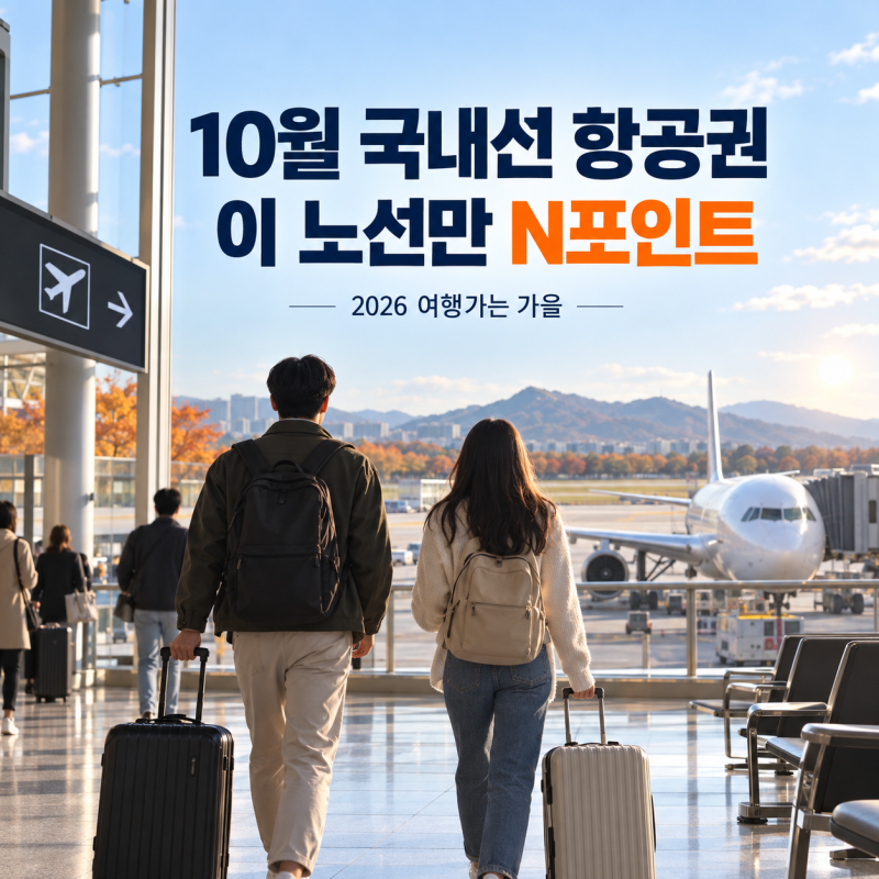 10월 국내선 항공권, 네이버페이 포인트 받는 노선 따로 있습니다
