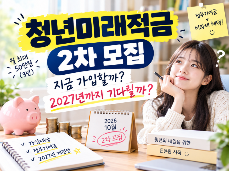 청년미래적금 2차 모집, 지금 가입할까 2027년까지 기다릴까?