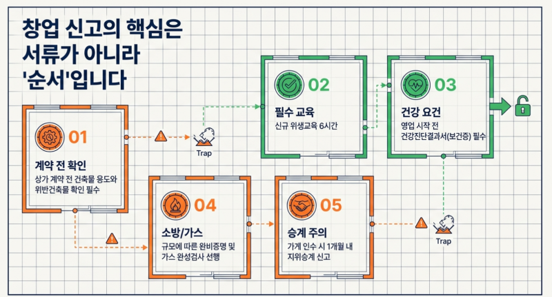 대전 음식점·카페 영업신고 방법｜서류·보건증·소방·통신판매업까지 (2026)