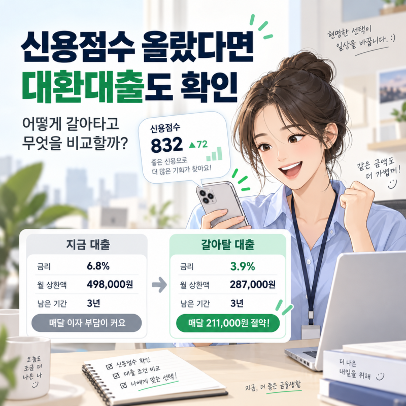 신용점수 올리고 대환대출 갈아타기, 신청방법부터 금리 비교까지