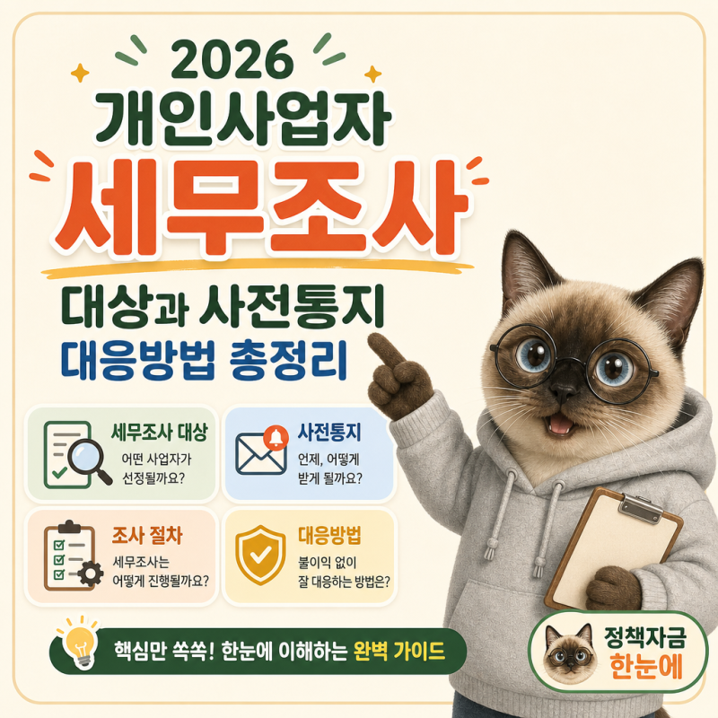 2026 개인사업자 세무조사 대상과 사전통지 대응방법 총정리