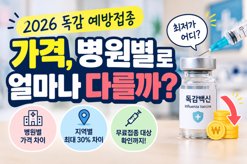 2026 독감예방접종 가격｜무료 대상 아니면 얼마? 병원별 비용 비교