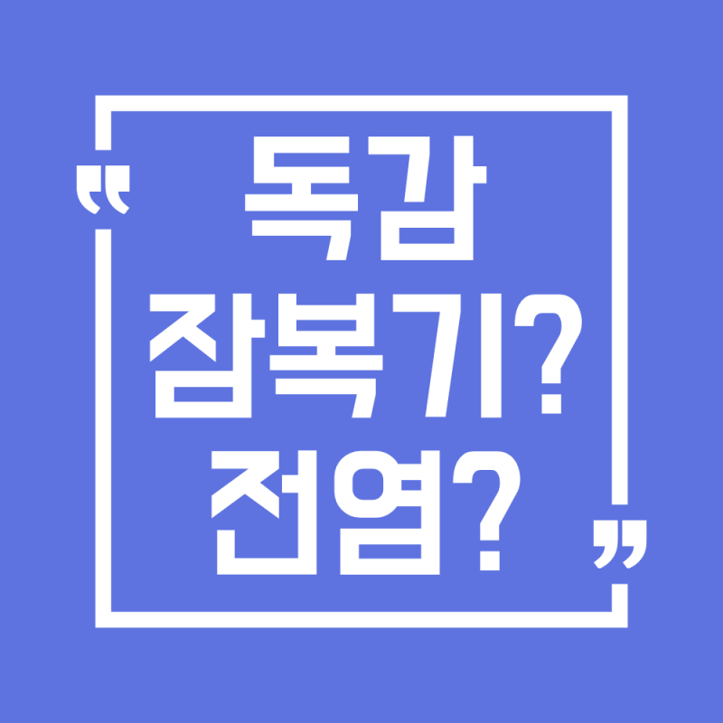 독감 잠복기 증상, 전염 총정리(기간,전염시기)