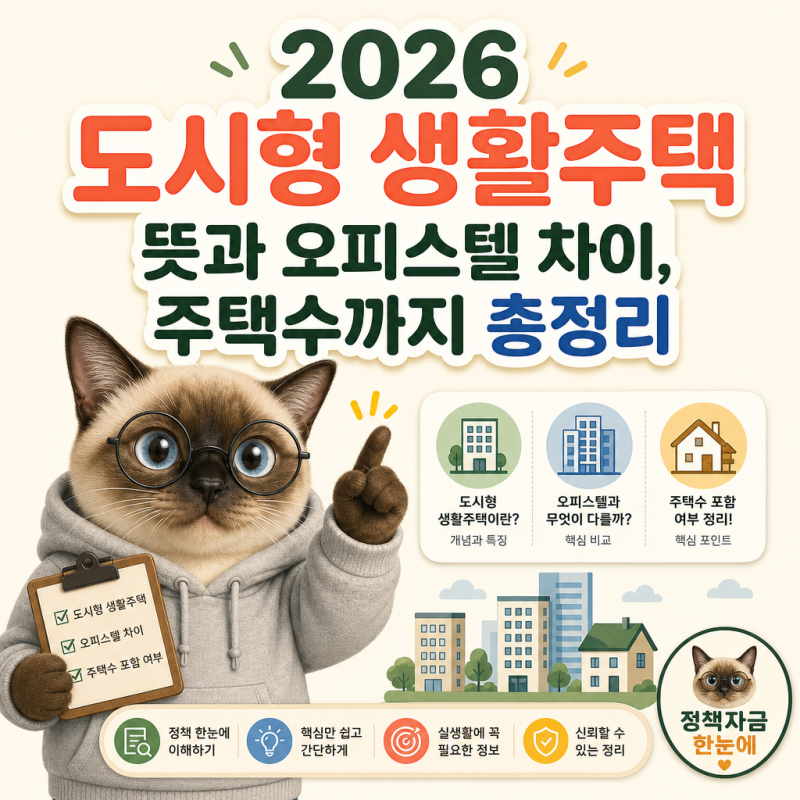 2026 도시형 생활주택 뜻과 오피스텔 차이, 주택수까지 총정리