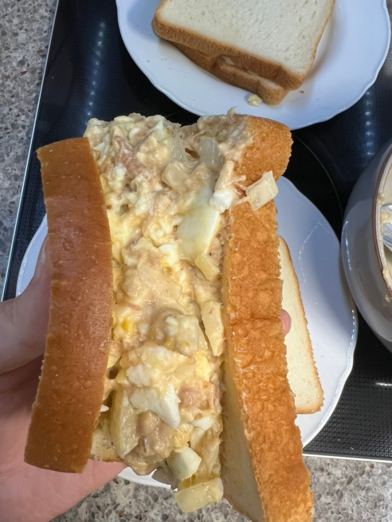 배우 한고은님 유튜브 보고 따라 해본 계란참치샌드위치 만들어보기