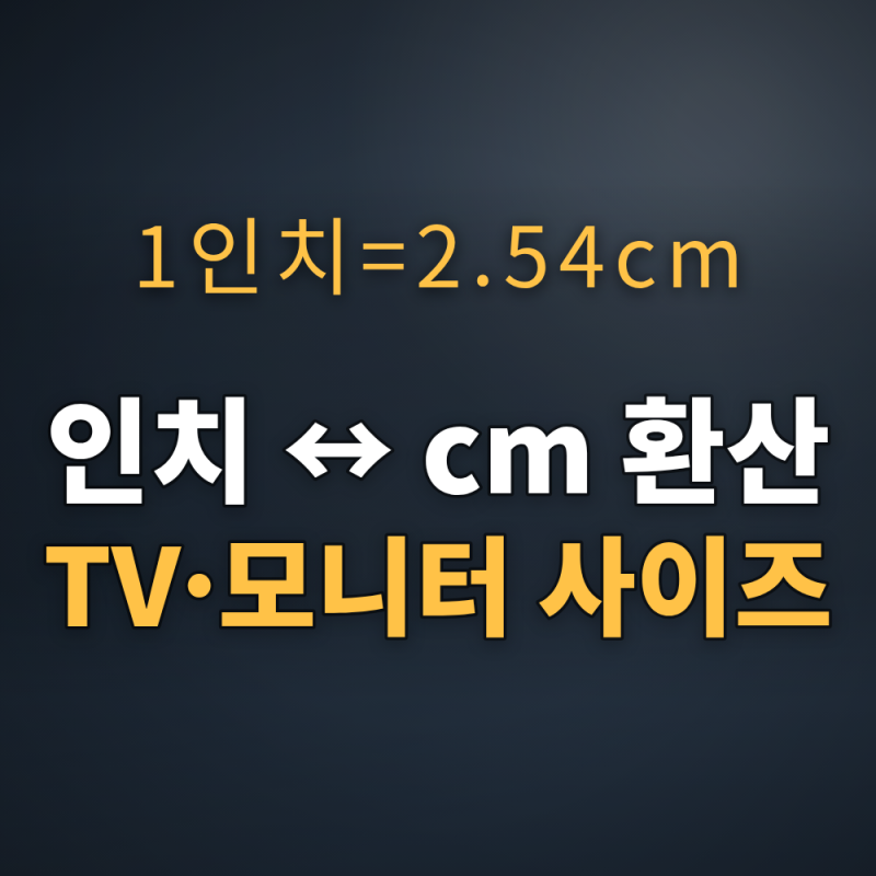 인치 ↔ cm 가전제품 크기 환산표 — TV·모니터 사이즈 감 잡는 법
