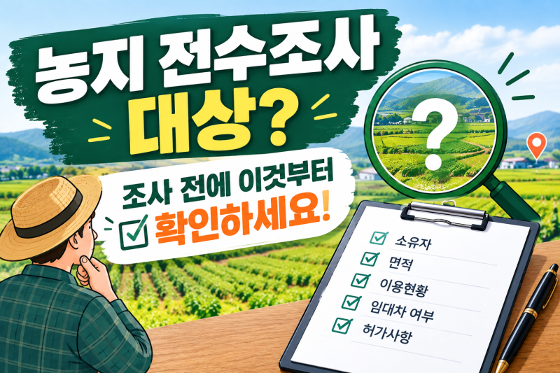 농지 전수조사 대상이 되면 어떻게 해야 할까?｜당황하기 전에 이것부터 확인하세요