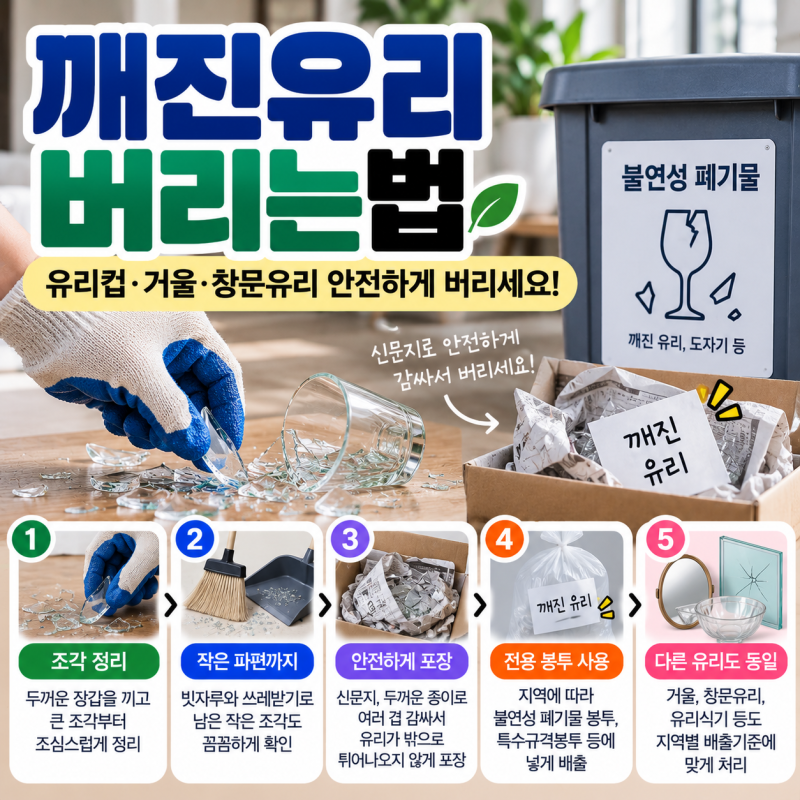 깨진유리 버리는법｜유리컵·거울·창문유리 안전하게 버리는 방법