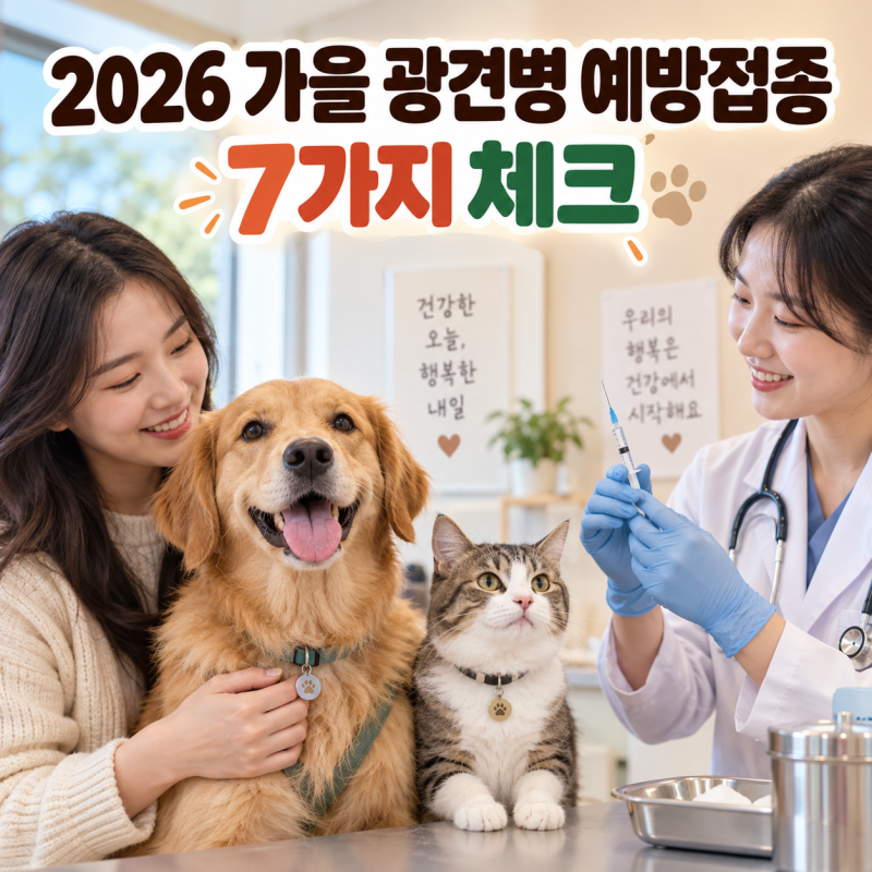 2026 가을 광견병 예방접종 지원, 강아지·고양이 대상과 비용 정리