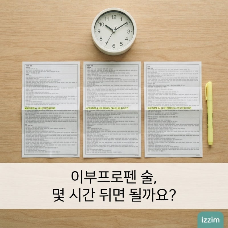 이부프로펜 술, 몇 시간 뒤면 될까요?