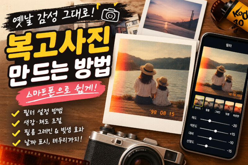 옛날 감성 그대로! 스마트폰으로 복고사진 만드는 방법