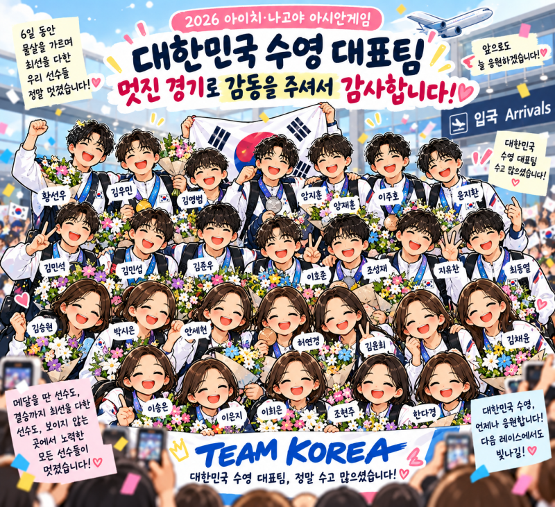 ♀️ 2026 아이치·나고야 아시안게임 수영 경영 결과 총정리｜대한민국 메달 20개·김영범 금....
