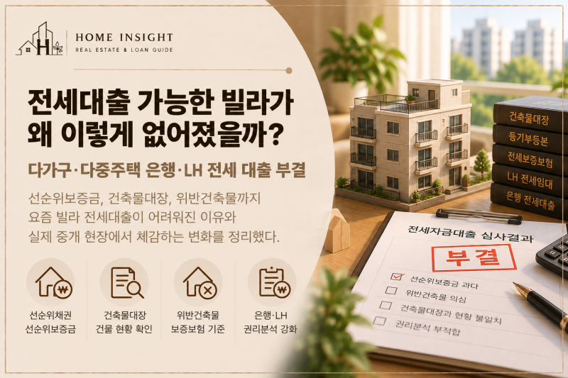 전세대출 가능한 빌라가 왜 이렇게 없어졌을까?｜다가구·다중주택 은행·LH 전세 대출 부결