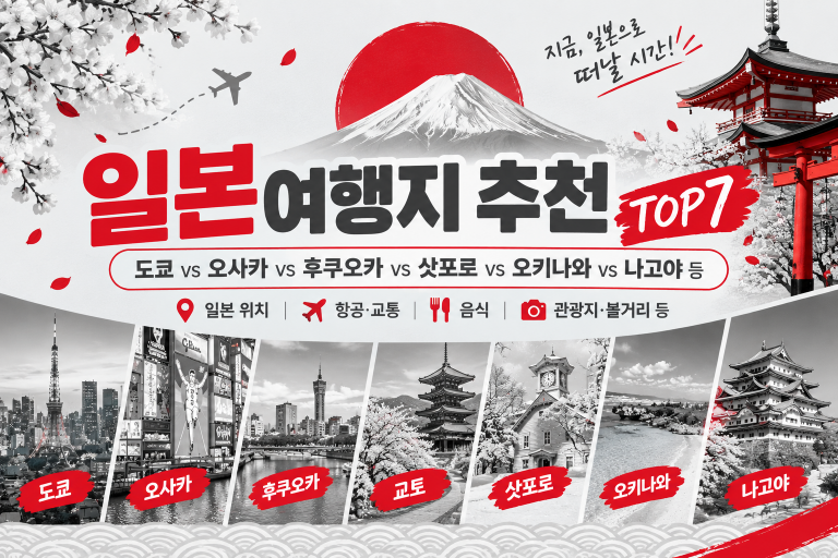 일본 여행지 추천 TOP7｜도쿄vs오사카vs후쿠오카vs삿포로vs오키나와v나고야 중에 어디 갈까 ㅣ ....