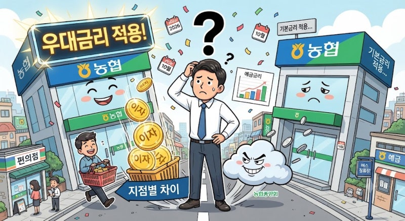 2026년 10월 농협 정기예금 금리, 같은 농협인데 이자가 갈리는 이유