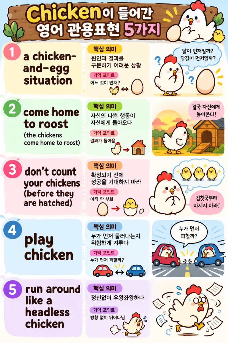 Chicken이 들어간 영어 관용표현 총정리