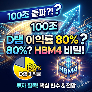 삼성전자 분기 영업익 100조 가능할까? D램 이익률 80% 전망과 HBM4 관전 포인트