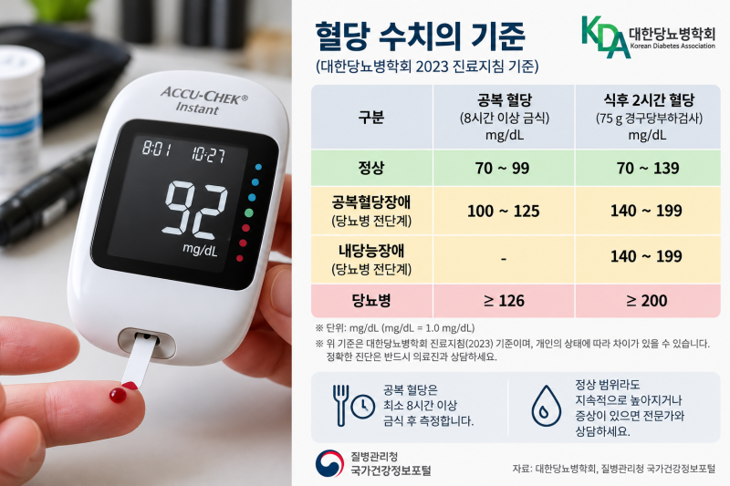 [건강 상식] 건강검진 공복 혈당 105mg/dL? 당뇨 전단계 기준과 '혈당 스파이크' 막는 식후 15분 ....