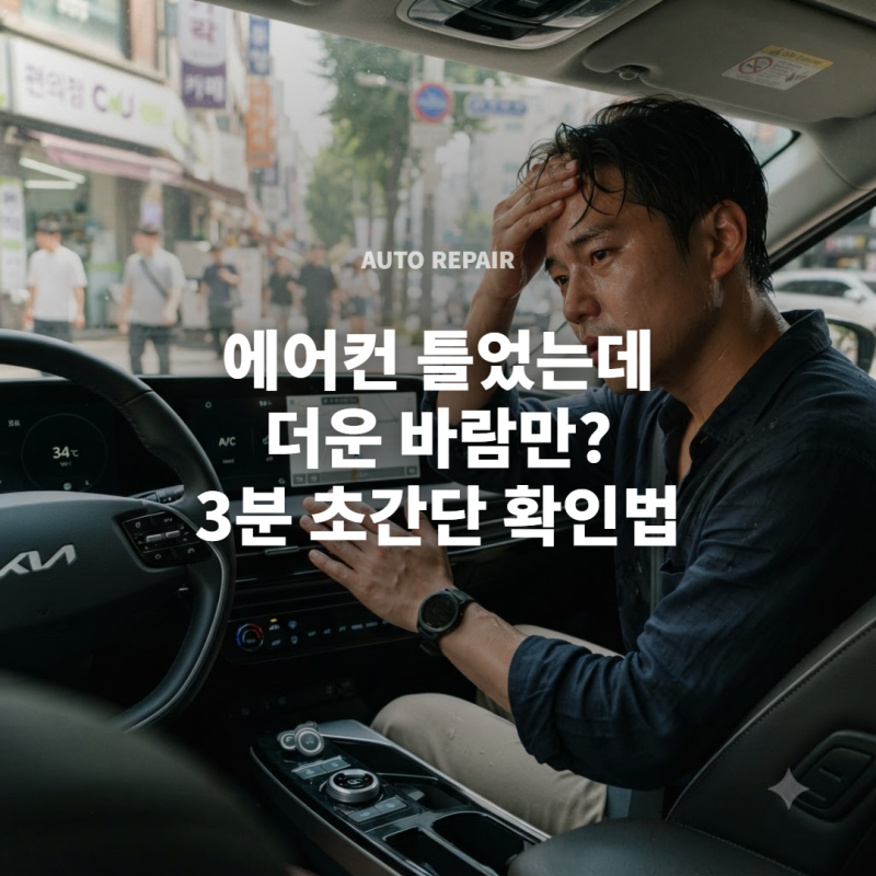 차량 시동은 걸리는데 에어컨 찬바람만 안 나오는 원인과 응급 점검법