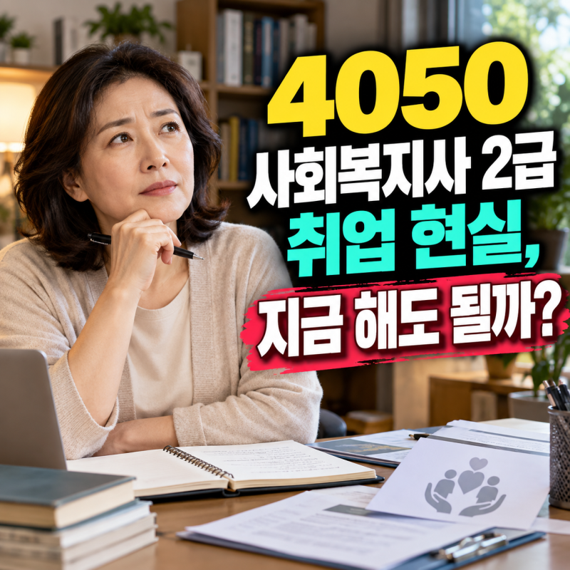 4050 사회복지사 2급 취업 현실, 지금 해도 될까?