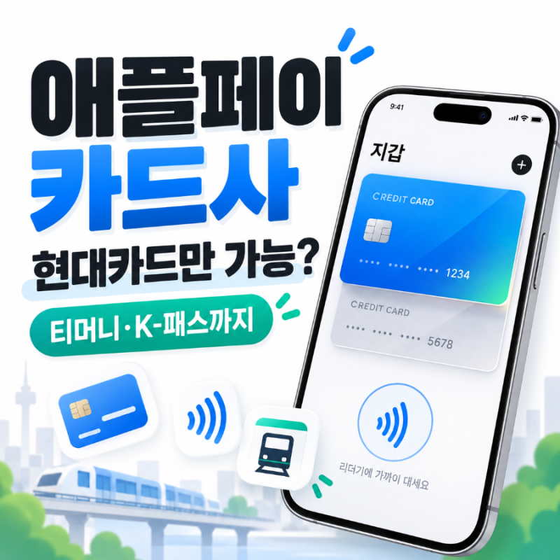 2026 애플페이 카드사 정리｜현대카드만 가능? 티머니·K패스까지 확인
