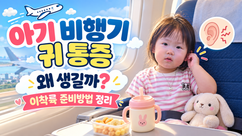 아기 비행기 귀 통증 왜 생길까? 이착륙 기압차와 준비방법 정리