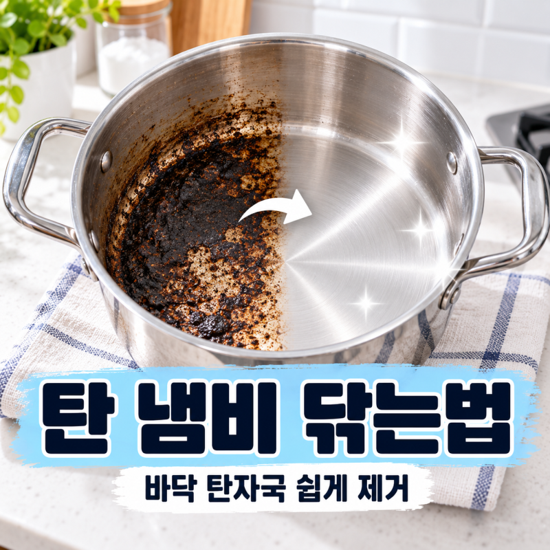 탄 냄비 닦는법, 바닥 탄자국 힘 안 들이고 제거하기
