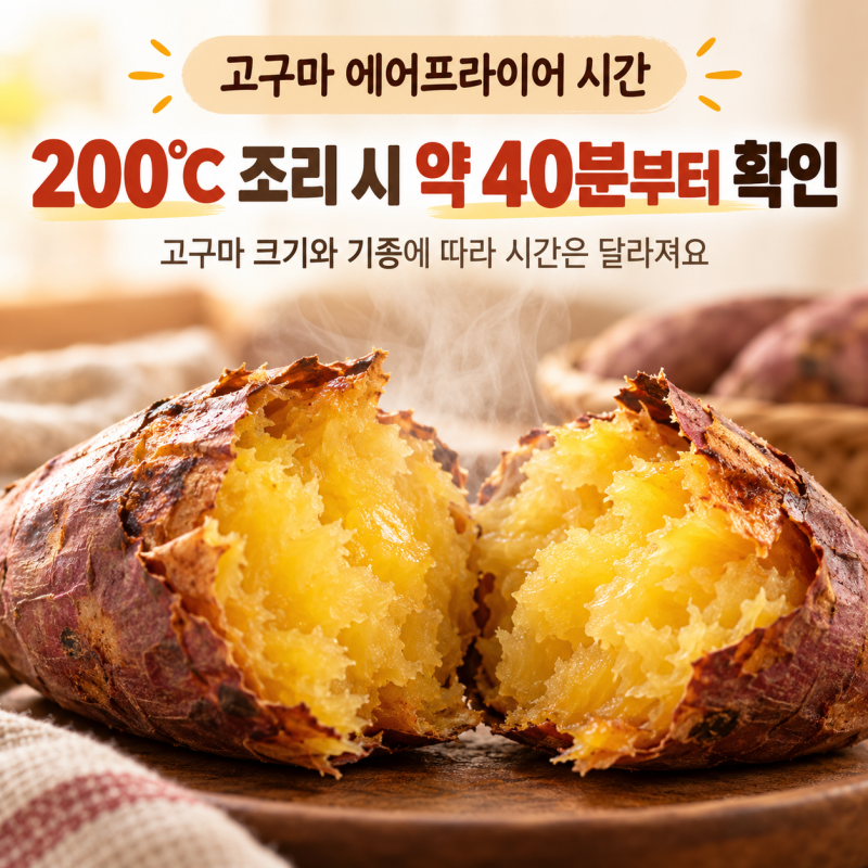 고구마 에어프라이어 시간｜군고구마 온도·촉촉하게 굽는 법