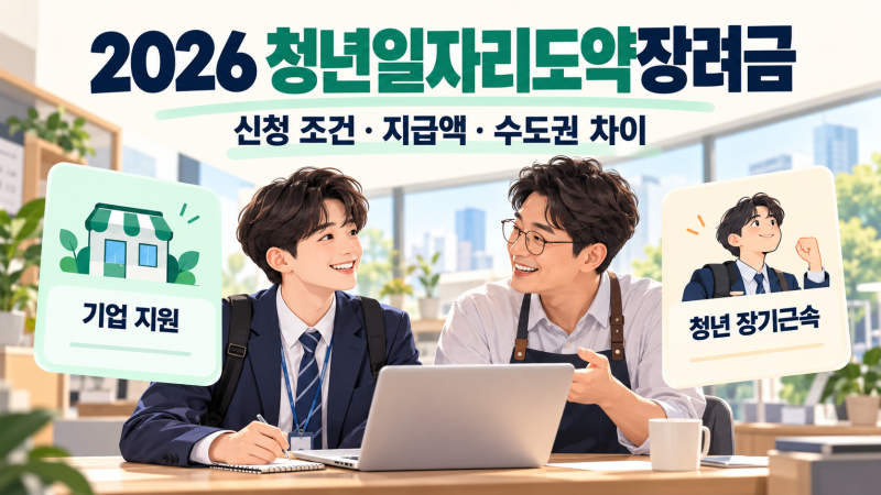 2026 청년일자리도약장려금 신청 조건과 지급액, 수도권·비수도권 차이는?