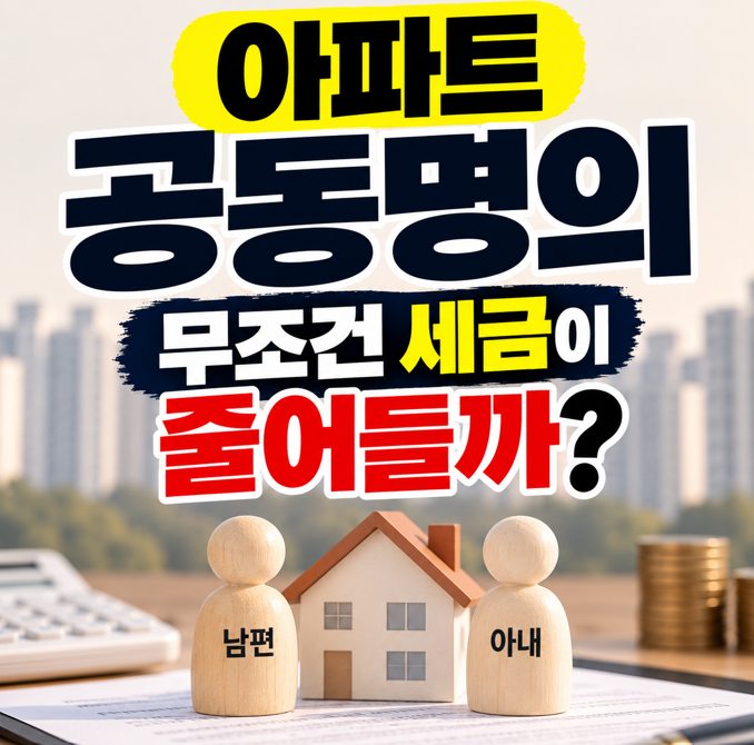 아파트 공동명의, 무조건 세금이 줄어들까? 단독명의와 차이 총정리