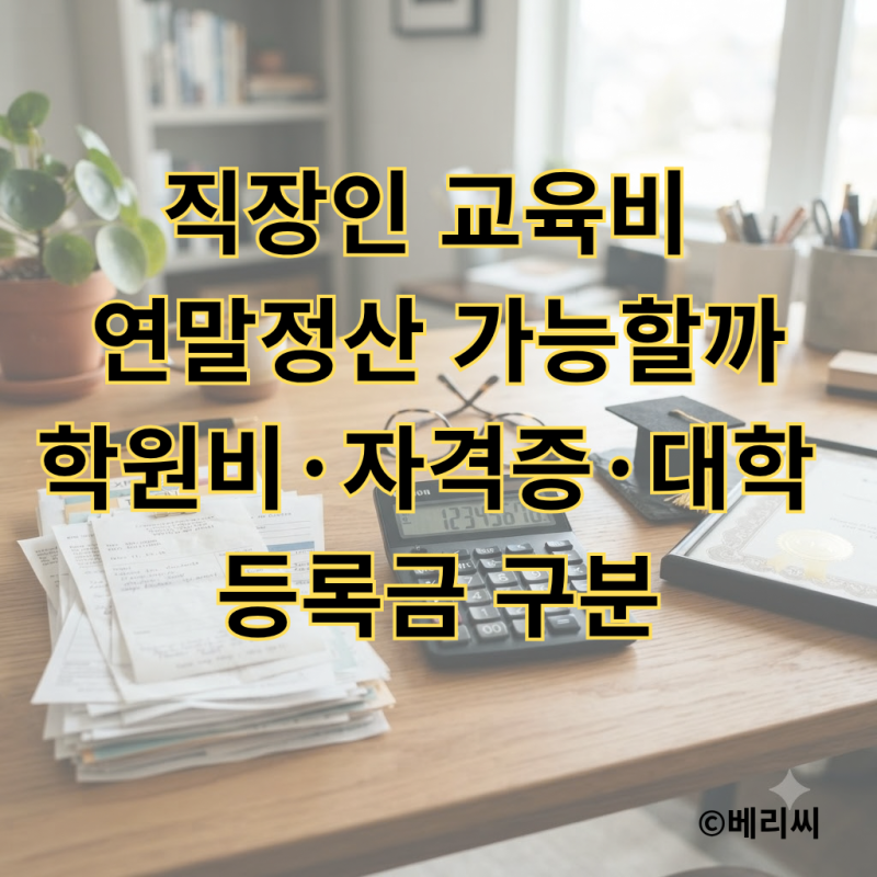 직장인 교육비 연말정산 가능할까｜학원비·자격증·대학 등록금 구분