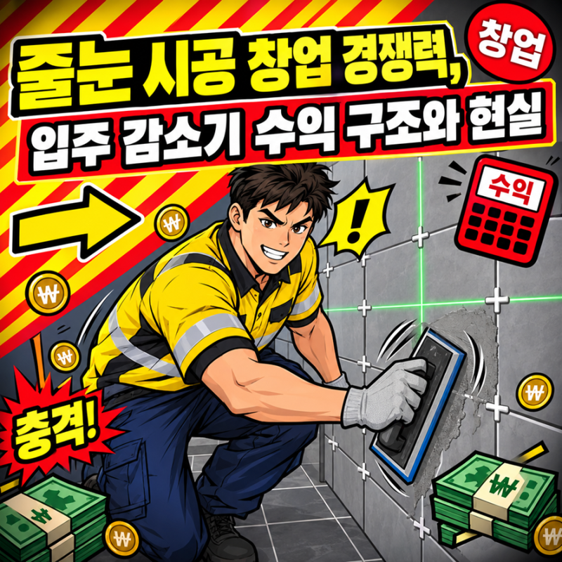 줄눈 시공 창업 경쟁력, 입주 감소기 수익 구조와 현실