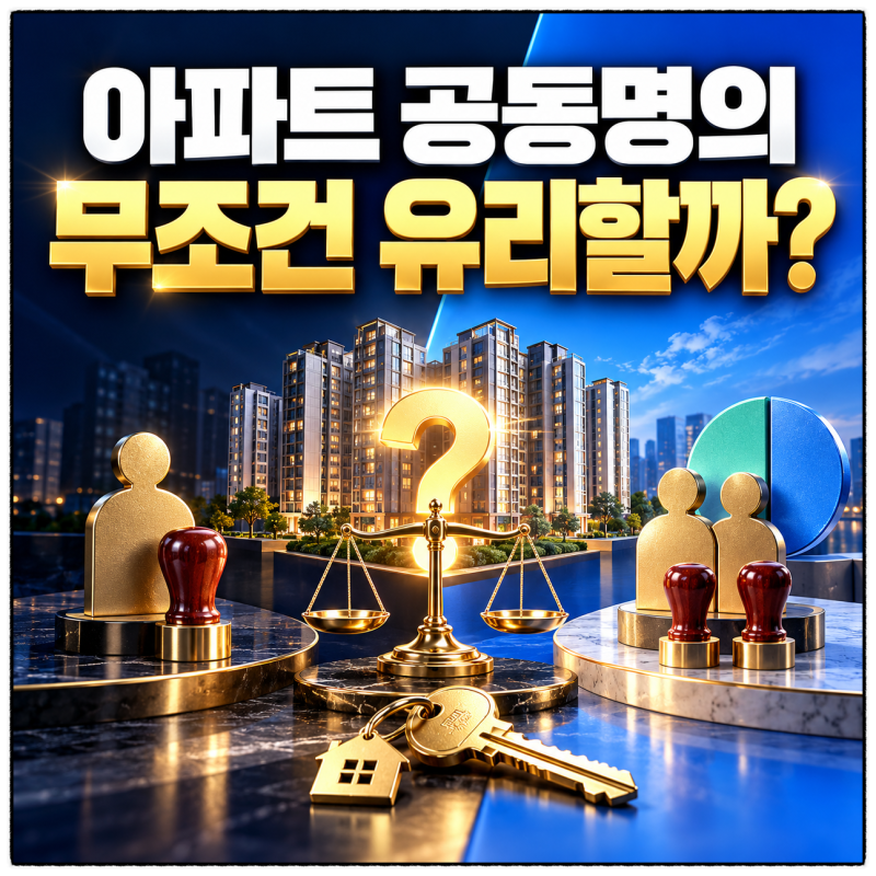 아파트 공동명의 장단점. 부부 공동명의 가 무조건 유리하지 않은 이유