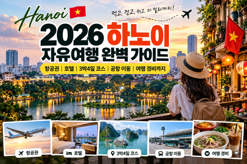 2026 하노이 자유여행 완벽 가이드항공권부터 호텔, 3박4일 코스, 공항 이동, 여행 경비까지