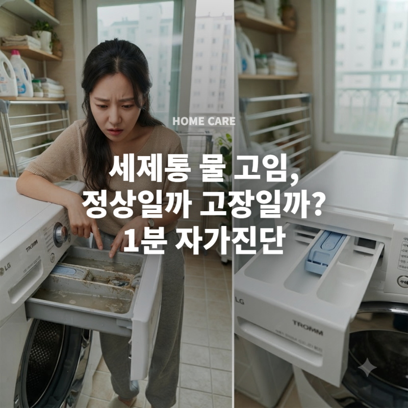 세탁기 세제통에 물이 남아 있는 것이 정상인지 확인하는 방법과 청소법