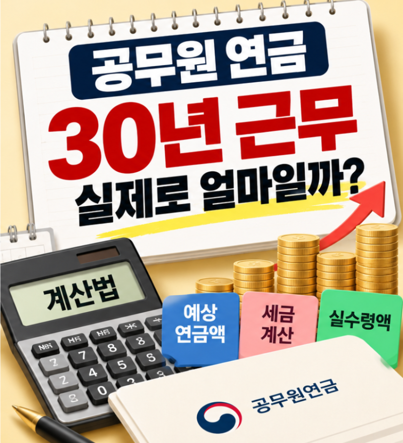 30년 공무원연금 얼마 받을까? 월 300만원에서 세금까지 직접 계산